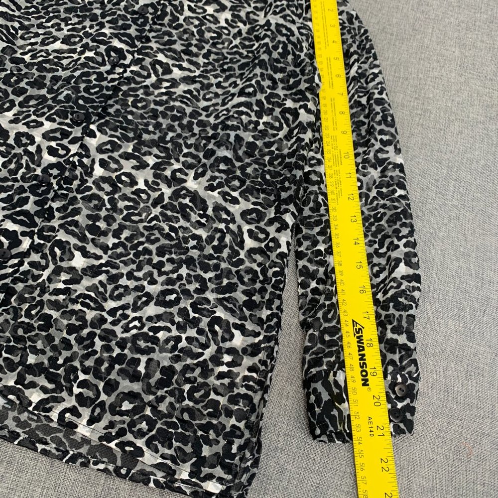 Notations Women's Button Down Sheer Blouse Leopar… - image 4